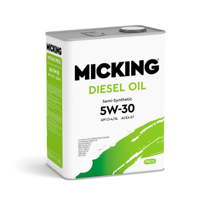 фото Масло моторное micking diesel oil pro2, 5w-30 api ci-4/sl, полусинтетическое, 4 л