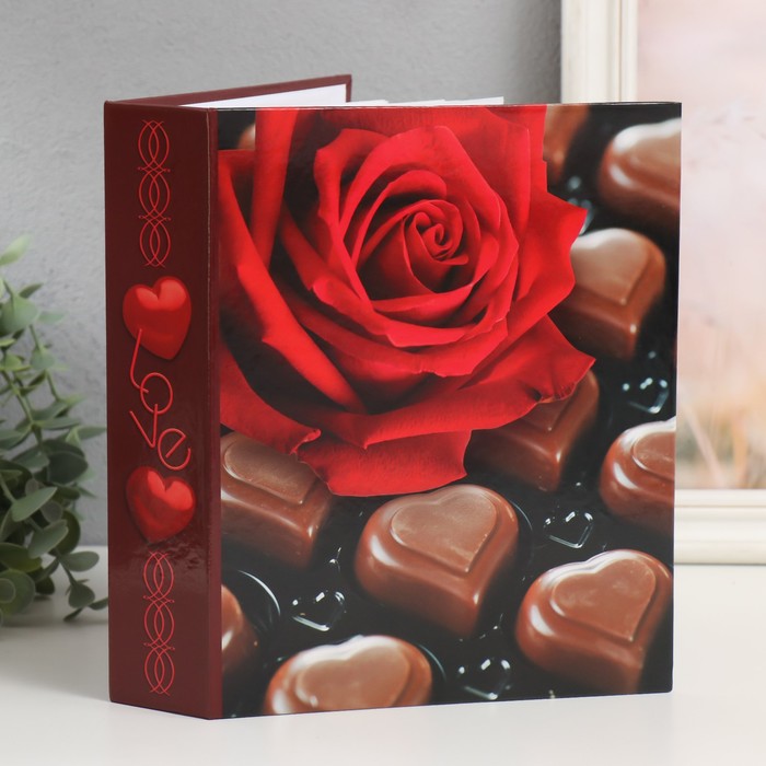 Фотоальбом на 200 фото Сердечки шоколад 10х15 см