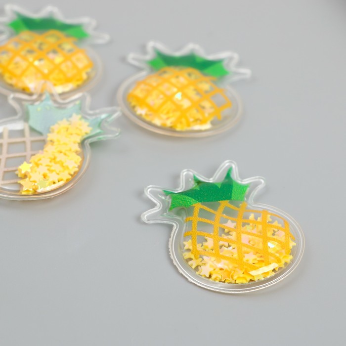 фото Шейкер для творчества pvc "ананас" с глиттером 2,5х3,4 см арт узор