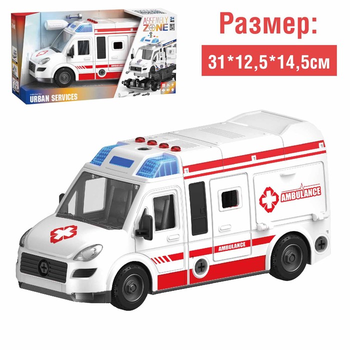 

Конструктор винтовой «Скорая помощь», свет, звук, инерция, 50 деталей