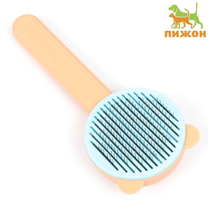 

Пуходёрка пластиковая "Кошка" с функцией самоочистки, 8,5 х 20 см, оранжевая