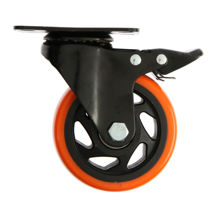 фото Колесо мебельное cappio, d=100 мм, поворотное,со стопором,покрытие pvc