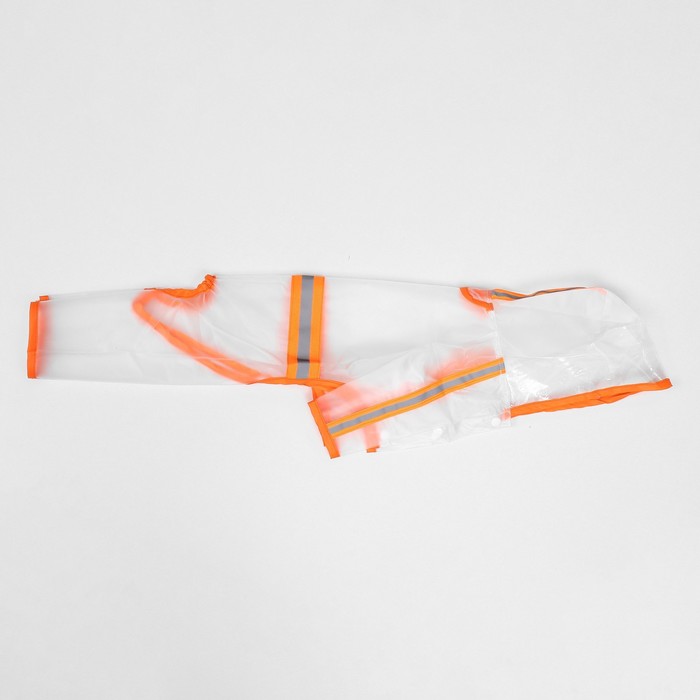 фото Дождевик-комбинезон для собак, р-р xl (дс 38, ог 52 см, вес 12-16 кг), прозрачный-оранжев