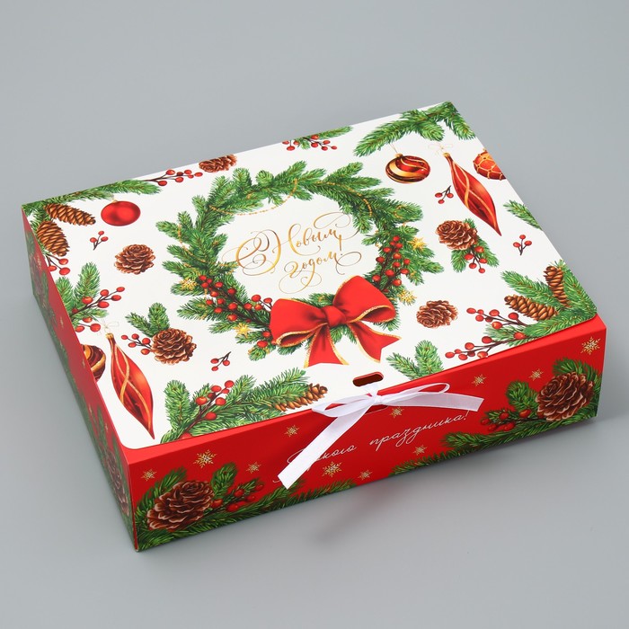 Коробка подарочная «С Новым годом!», 31 х 24.5 х 8 см коробка подарочная с новым годом крафт 20 х 18 х 5 см