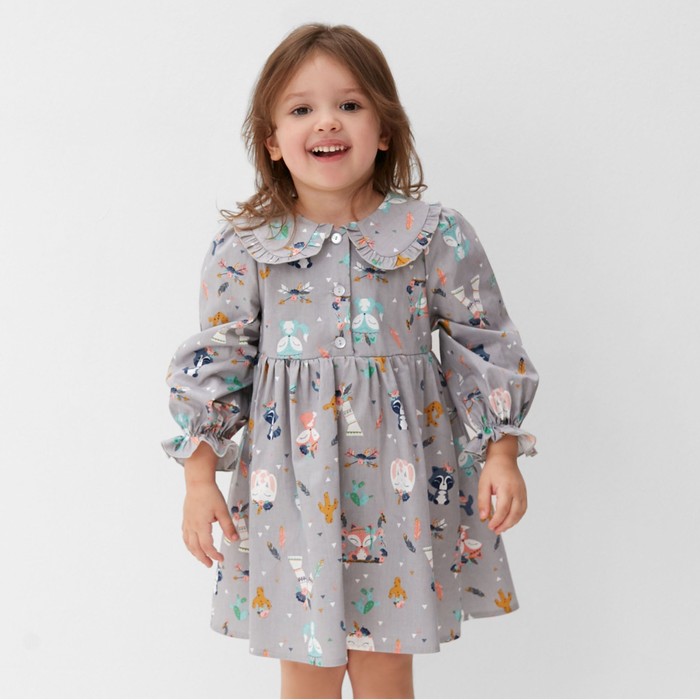 

Платье детское с воротником KAFTAN "Зверята" р.28 (86-92 см)