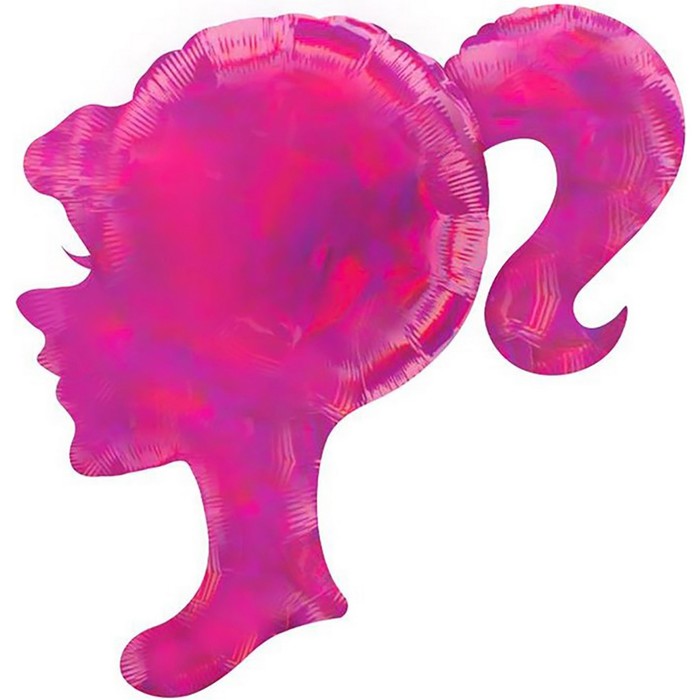 цена Шар фольгированный 28 фигура «Профиль девушки» розовый, голография