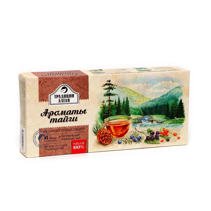 цена Подарочный набор травяных чаёв Ароматы тайги, 4*50 г
