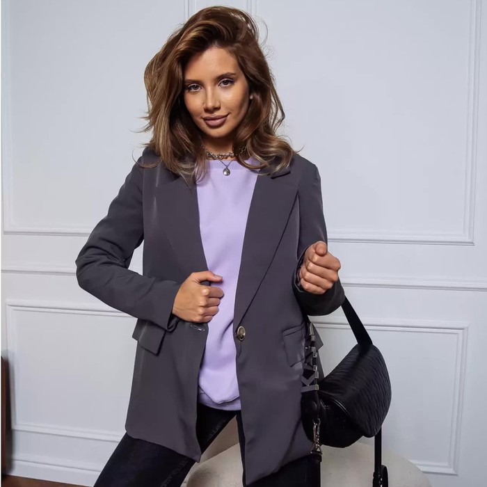 Пиджак женский, цвет серый, размер M (44) пиджак scalatto серый 44 размер