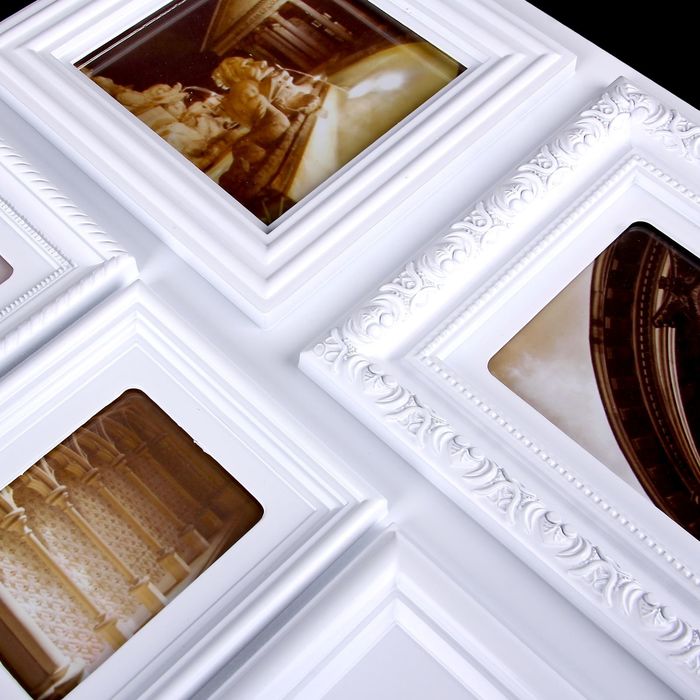 Фоторамка на 7 фото "Стиль Классицизм" белая, 10х15 см