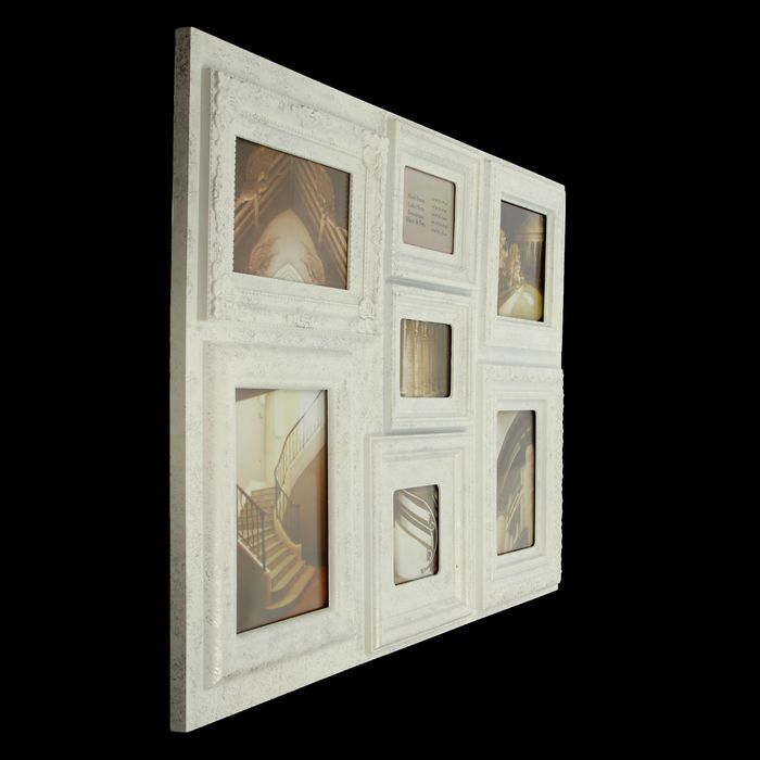 Фоторамка на 7 фото "Стиль Классицизм" белая, 10х15 см