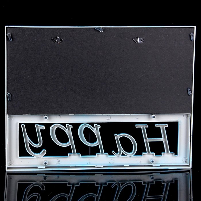 Фоторамка на 3 фото "Счастье" голубая, 10х15 см