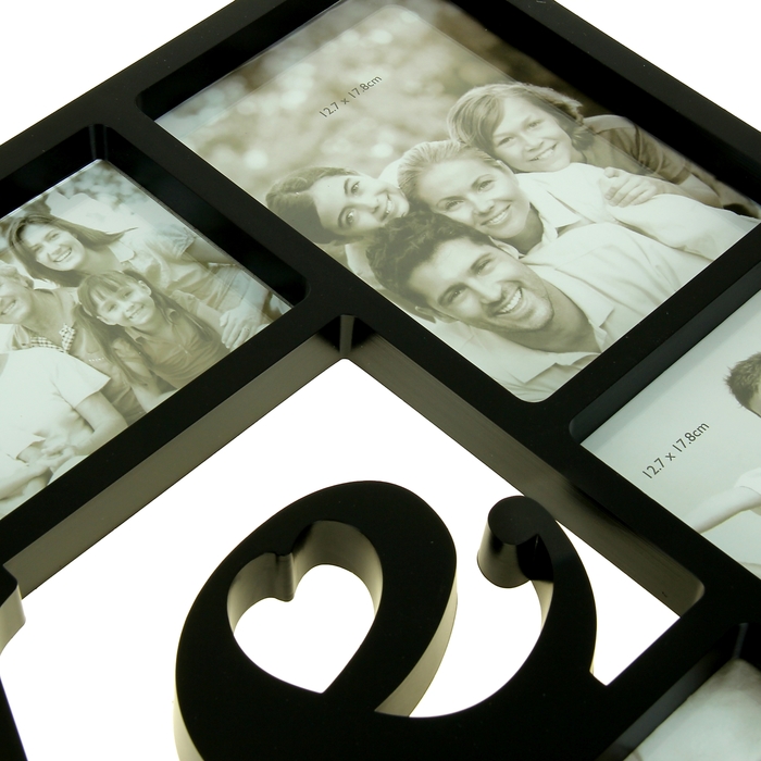 Фоторамка на 10 фото LOVE, черная, 10х15 см, 13х18 см