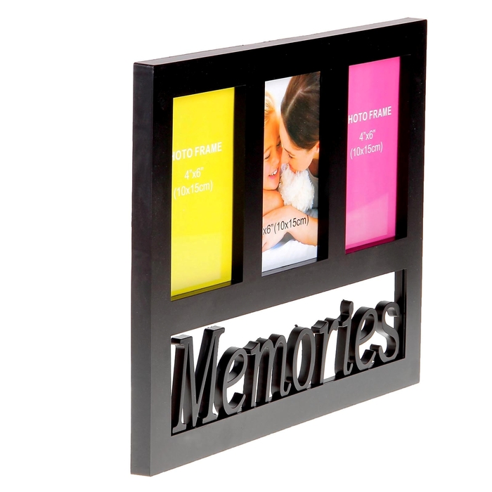 Фоторамка на 3 фото "Воспоминания" черная, 10х15 см