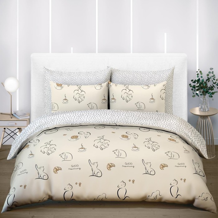 

Постельное бельё 1.5 сп, размер 150x220 см, 145x215 см, 70x70 см - 2 шт