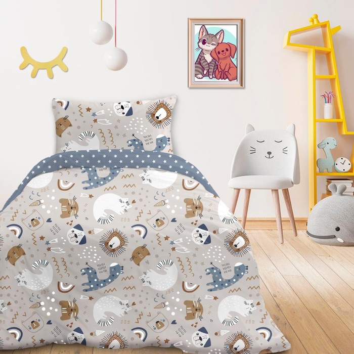

Постельное бельё 1.5 сп, размер 150x220 см, 145x215 см, 70x70 см - 2 шт