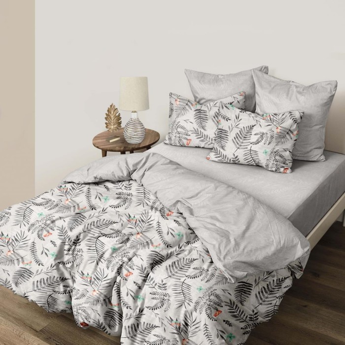 

Постельное бельё евро с простынёй на резинке, размер 180х200х25 см, 215х220 см, 50x70 см - 2 шт