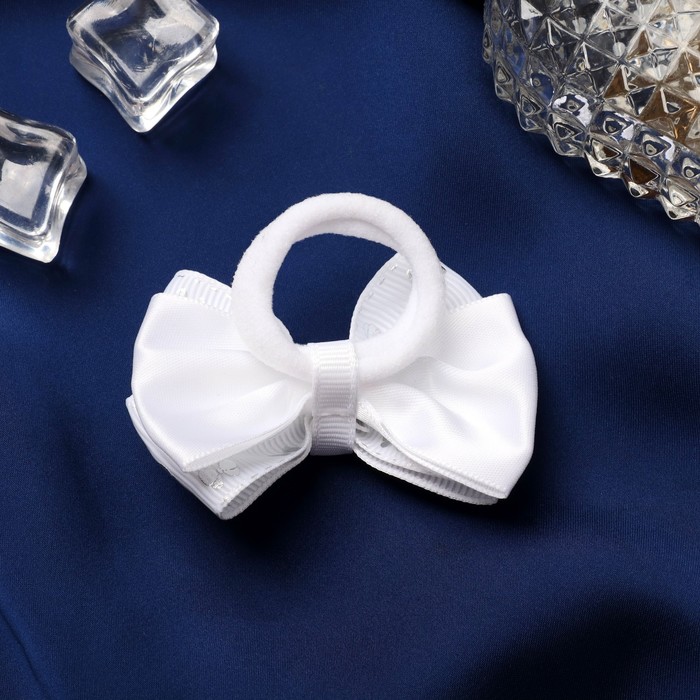 

Резинка для волос "Школьница" бант 6 см, белый