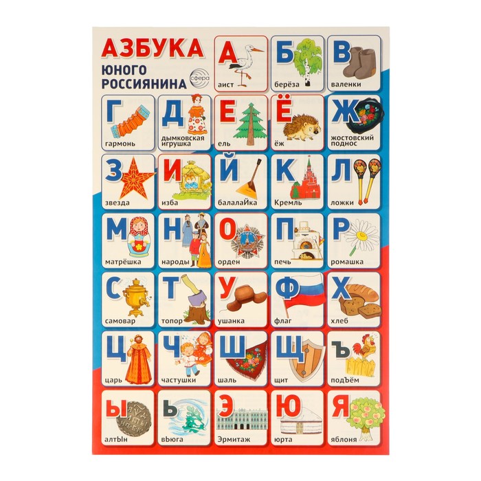 Плакат Азбука юного россиянина 34х49 см плакат азбука логопедическая 34х49 см 10 шт