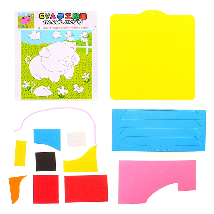 Аппликация-картина 3D "Свинка" из EVA