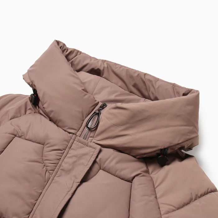 Куртка женская зимняя, цвет бежевый, размер 52