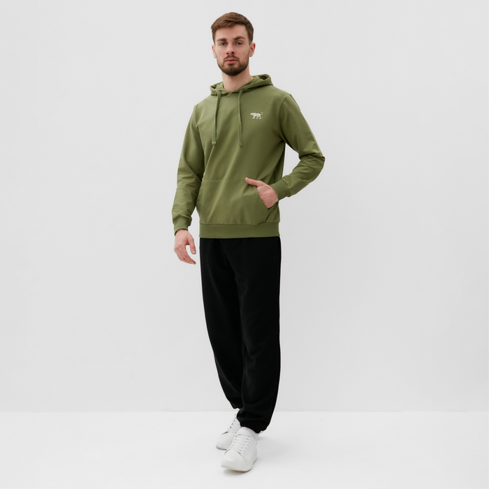 фото Толстовка мужская с капюшоном mist men's casual размер 52, зеленый