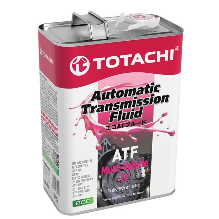 Масло трансмиссионное Totachi ATF Multi-Vehicle LV, синтетическое, 4 л масло трансмиссионное totachi atf multi vehicle lv синтетическое 20 л