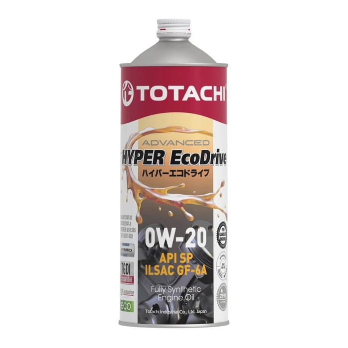 Масло моторное Totachi HYPER Ecodrive Fully 0W-20, SP/RC/GF-6A, синтетическое, 1 л масло моторное totachi hyper ulv синтетическое sp gf 6b 0w 16 1 л