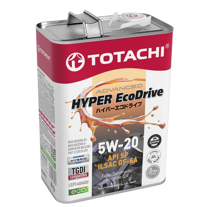 фото Масло моторное totachi hyper ecodrive fully 5w-20, sp/rc/gf-6a, синтетическое, 4 л