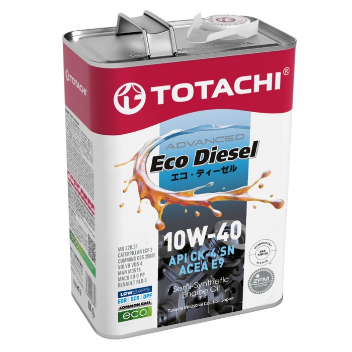 фото Масло моторное totachi eco diesel 10w-40, ck-4/cj-4/sn, полусинтетическое, 20 л