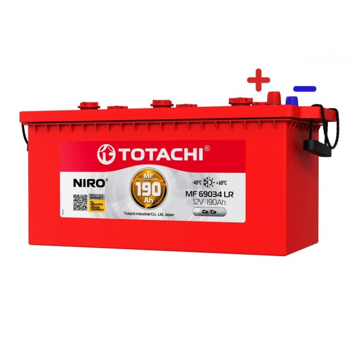 Аккумуляторная батарея Totachi NIRO MF 69034 LR, 190 Ач, обратная полярность аккумуляторная батарея totachi niro mf 59025 vl 90 ач прямая полярность
