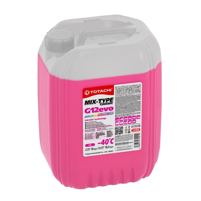 Антифриз Totachi MIX-TYPE COOLANT -40 С, розовый, 10 кг антифриз totachi mix type coolant 40 c g12evo розовый 1 кг
