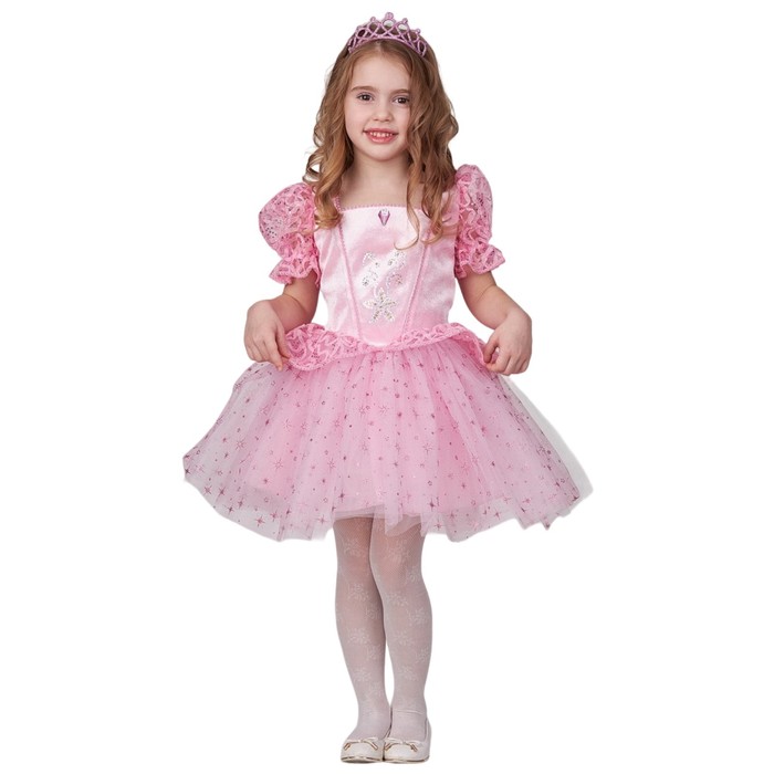 Карнавальный костюм Принцесса-малышка розовая, платье, диадема, р.104-52