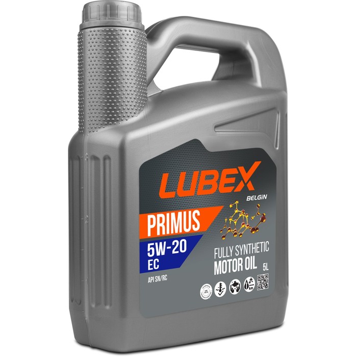 Масло моторное LUBEX PRIMUS EC 5W-20 SN+RC GF-5, синтетическое, 5 л моторное масло lubex primus ec 5w 30 sn синтетическое 5 л