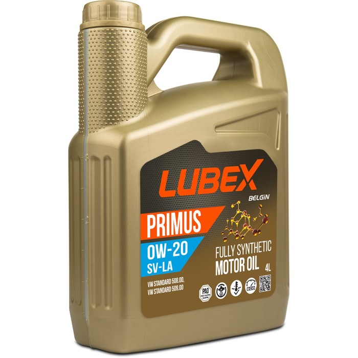 Масло моторное LUBEX PRIMUS SV-LA 0W-20, синтетическое, 4 л масло моторное lubex primus mv la 0w 30 синтетическое 4 л