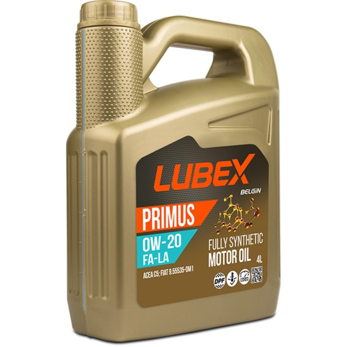 Масло моторное LUBEX PRIMUS FA-LA 0W-20, синтетическое, 4 л моторное масло lubex robus global la 10w 40 ck 4 e6 e7 e9 синтетическое 20 л