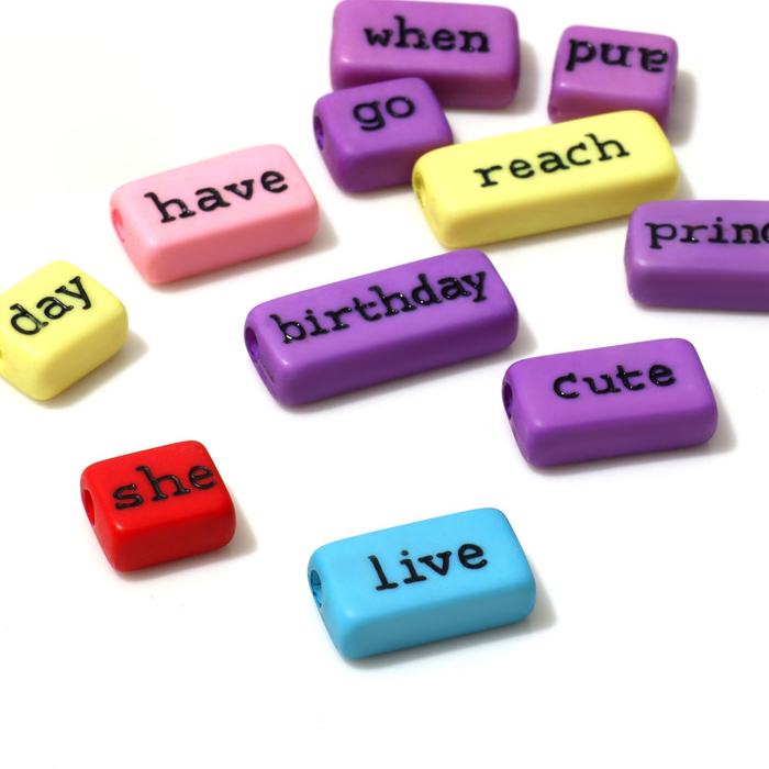 

Бусина из акрила «Слова английские» МИКС, набор 10 г, цвет МИКС