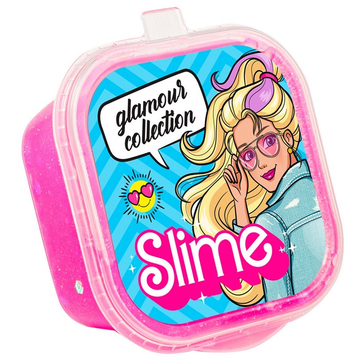 

Слайм Glamour collection, розовый с блёстками