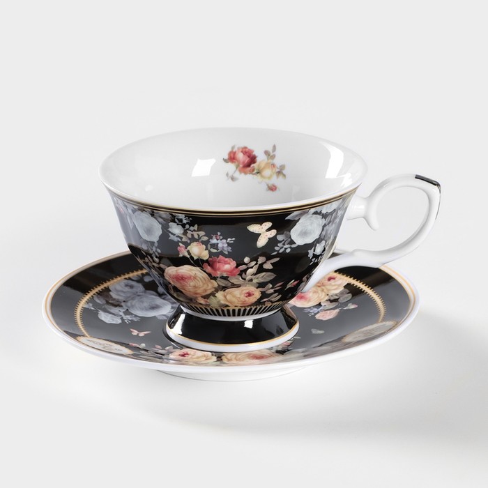 Чайная пара керамическая «Кобальт», 2 предмета: чашка 230 мл, блюдце d=15 см чайная пара керамическая шебби 2 предмета чашка 250 мл блюдце d 15 см