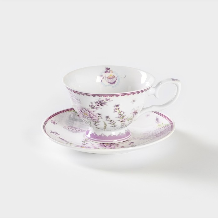Чайная пара керамическая «Прованс», 2 предмета: чашка 230 мл, блюдце d=15 см чайная пара керамическая с ложкой изменение 2 предмета чашка 230 мл блюдце цвет микс