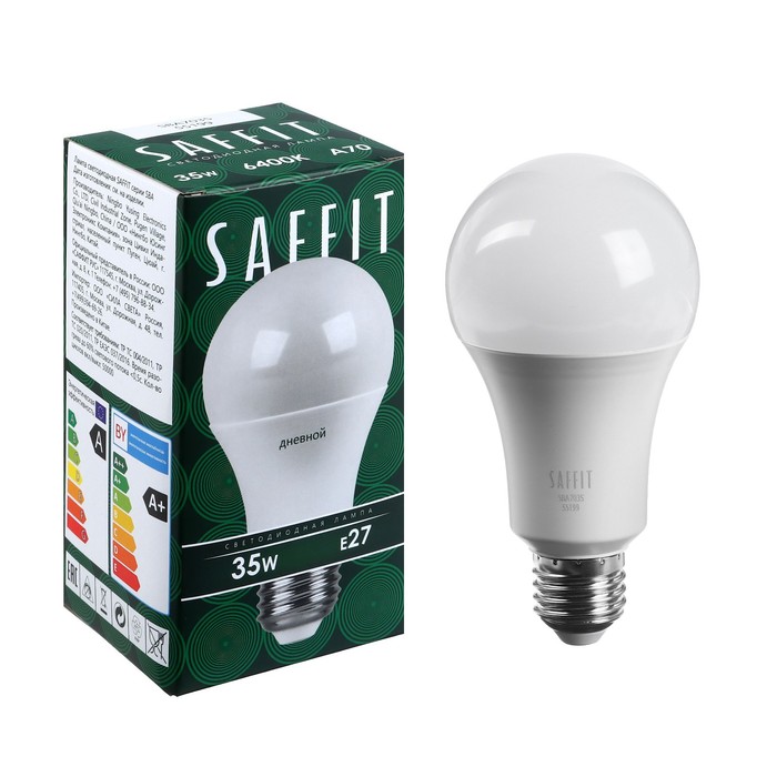 Лампа светодиодная SAFFIT, 35W 230V E27 6400K A70, SBA7035