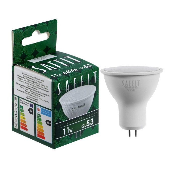 Лампа светодиодная SAFFIT, 11W 230V GU5.3 6400K MR16, SBMR1611