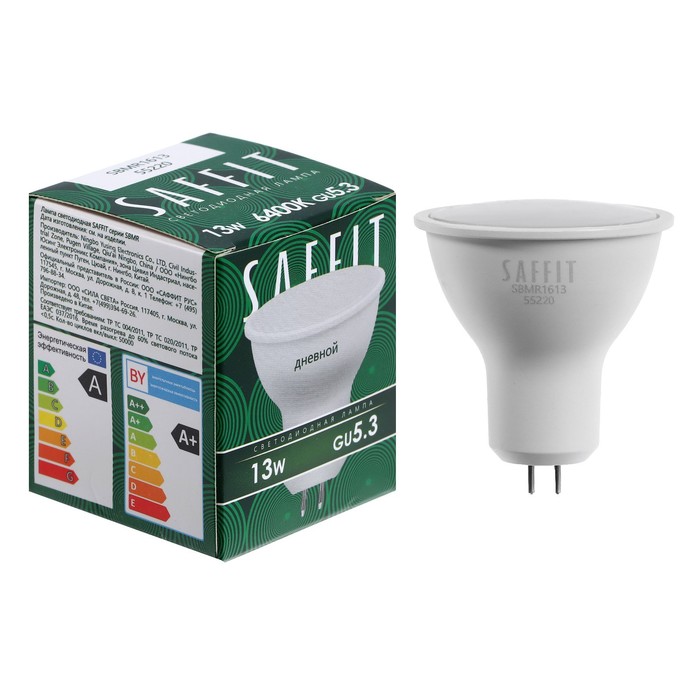 цена Лампа светодиодная SAFFIT, 13W 230V GU5.3 6400K MR16, SBMR1613