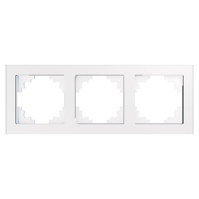 Рамка 3-местная, стекло, STEKKER серия Катрин, GFR00-7003-01, белый