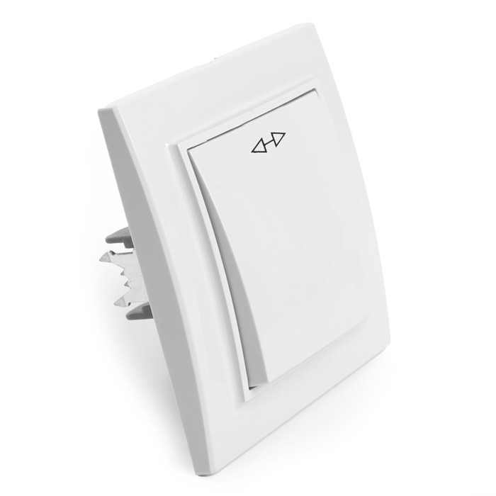 Выключатель (переключатель) элек-ий перекрестный 1-клавишный,STEKKER Эрна,PSW10-9009-01,белы 1022451