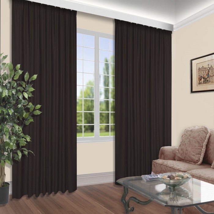 

Комплект штор, размер 150x250 см, 2 шт, цвет венге
