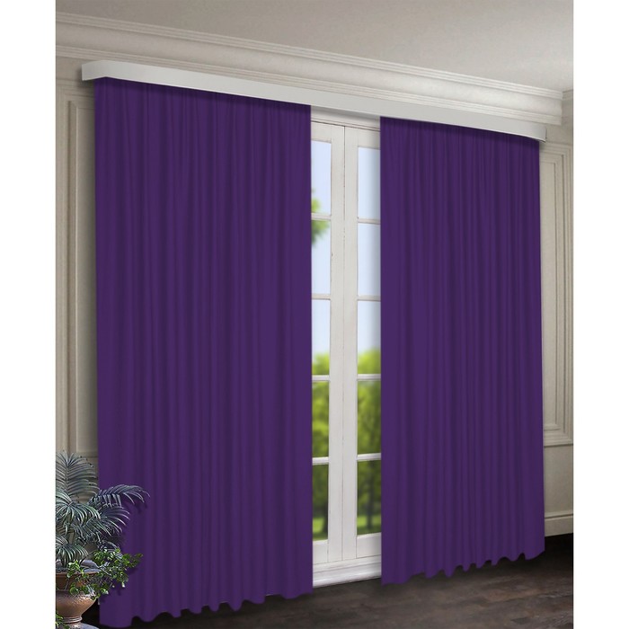 Комплект штор, размер 150x250 см, 2 шт, цвет фиолетовый комплект штор размер 150x250 см 2 шт цвет бирюзовый