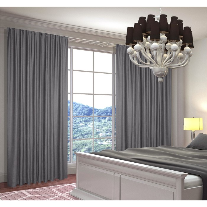 Комплект штор, размер 150x250 см, 2 шт, цвет серый комплект штор размер 150x250 см 2 шт цвет бирюзовый