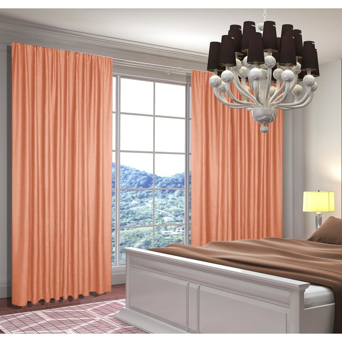 Комплект штор, размер 150x250 см, 2 шт, цвет персиковый комплект штор размер 150x250 см 2 шт цвет бирюзовый