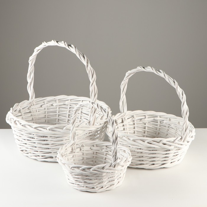

Набор корзин, 3 шт, 43х17/44 см, 35х14/36 см, 27х11/28 см, ива