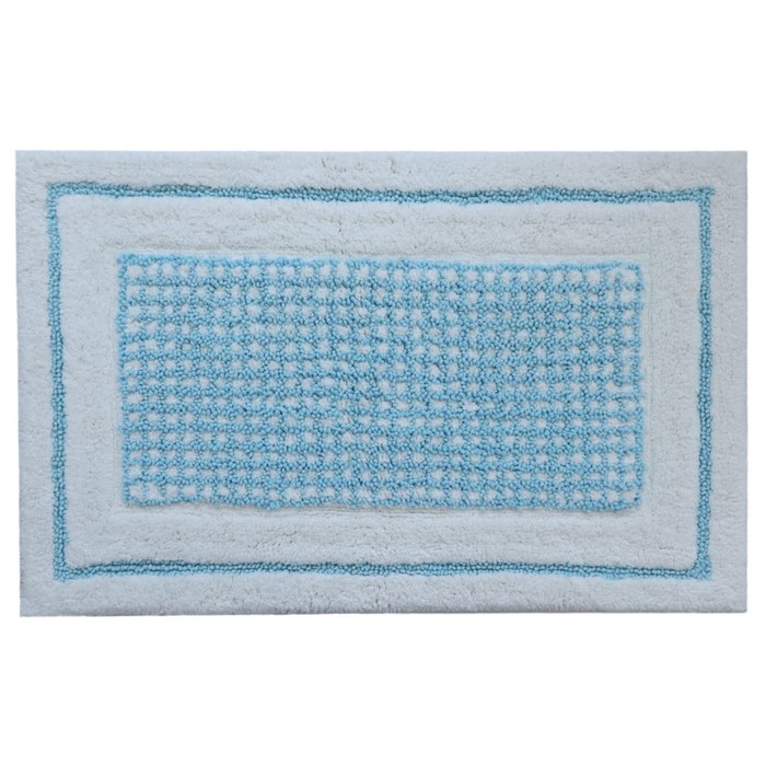цена Коврик для ванной Arya Home Kent, размер 60x100 см, цвет голубой, белый
